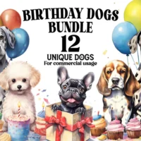 Kit Digital Birthday Dogs