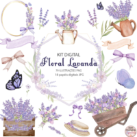 Kit Digital Floral Lavanda