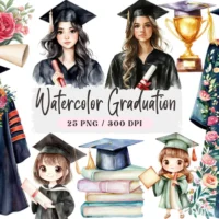 Kit Digital Graduation Clipart Bundle