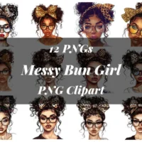 Kit Digital Messy Bun Girl