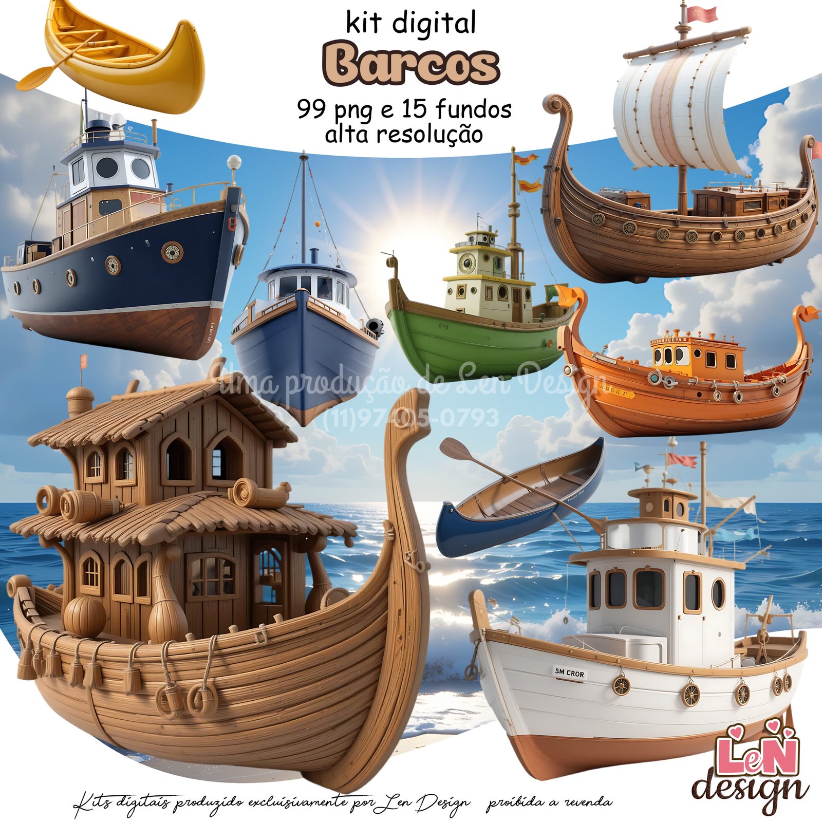 Kit-Digital-Papelaria-Personalizada-png-Barcos-Drive-da-Ana Kit Digital Papelaria Personalizada PNG Barcos - Imagem 1