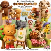 Kit Digital Papelaria Personalizada PNG Bobbie Goods