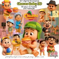 Kit Digital Papelaria Personalizada PNG Chaves Baby
