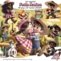 Festa Junina Kit Digital Papelaria Personalizada PNG
