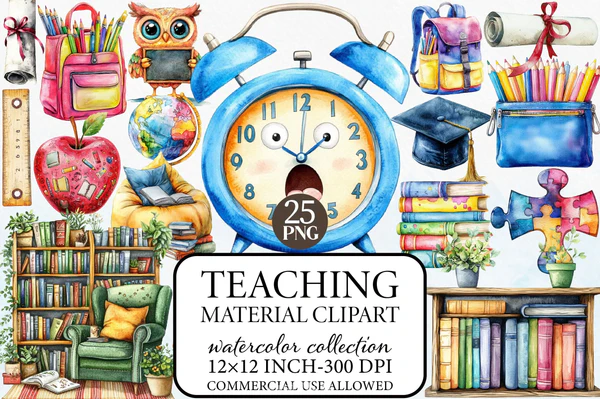 Kit-Digital-Teaching-Material-Clipart-Bundle Kit Digital Teaching Material Clipart Bundle - Imagem 1