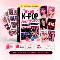 Kit K Pop Photocards 560 Cards em PDF + Canva Editável