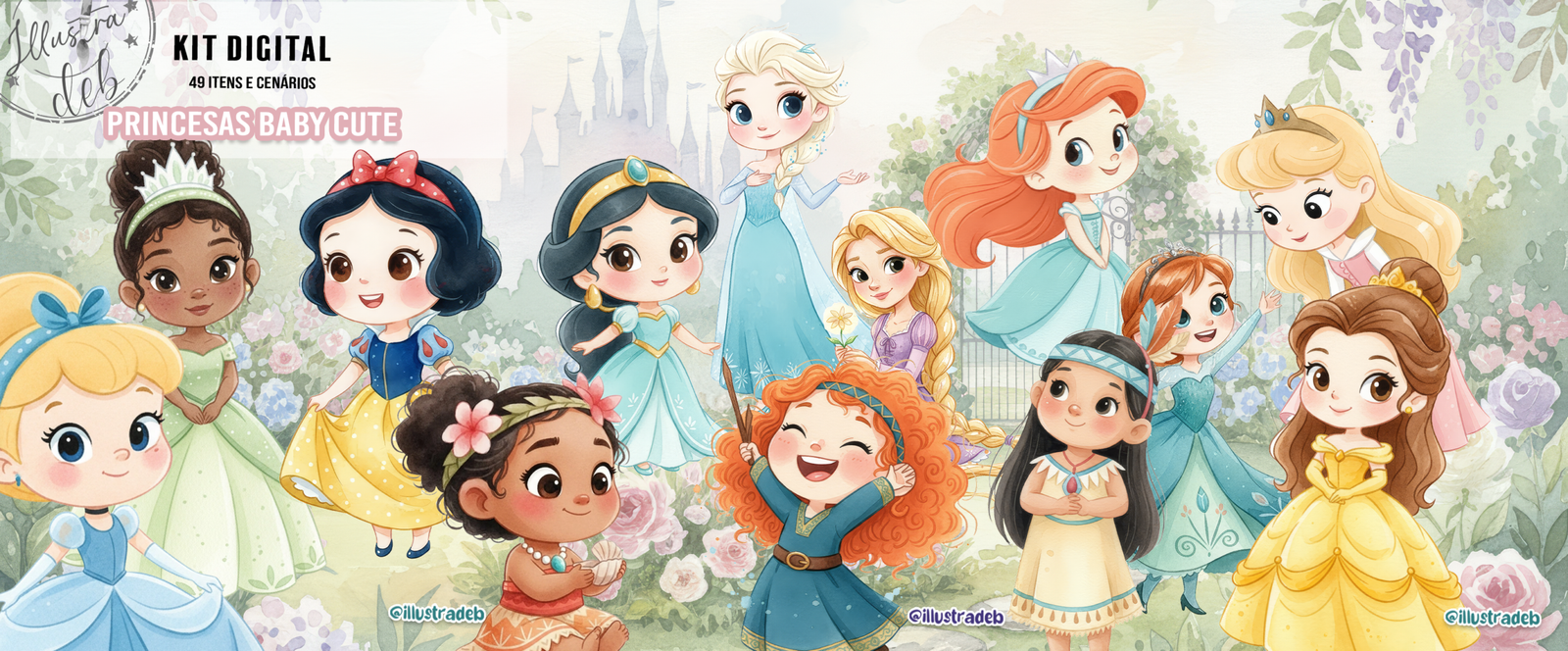 Kit-digital-Princesas-Baby-Cute Kit Digital Princesas Baby Cute - Imagem 1