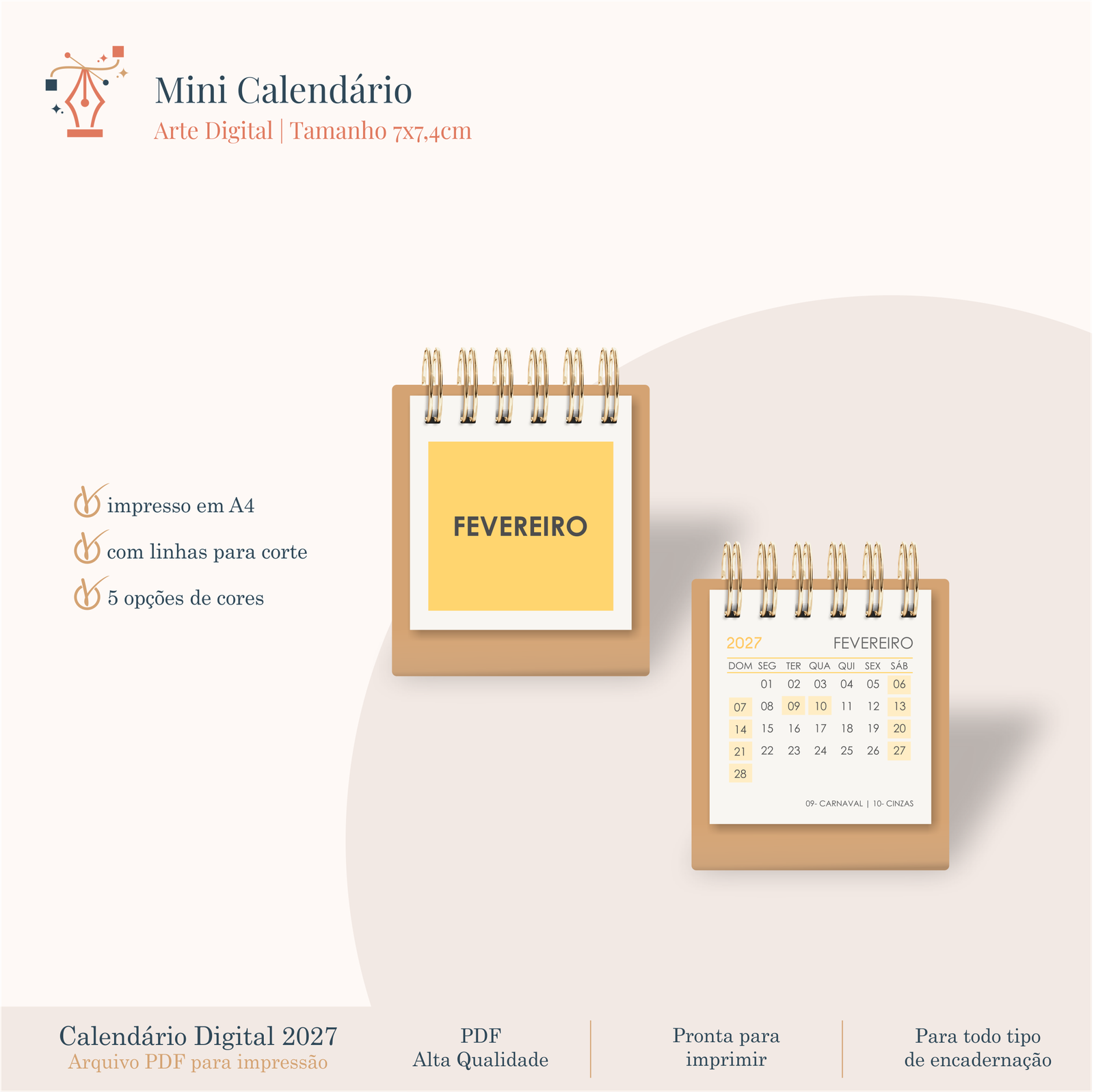 MINI-CALENDARIO Mini Calendário - Imagem 1