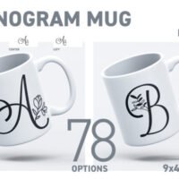 Monogram Mug Flower Design