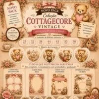 Pack Coleção Cottagecore Vintage – Artes para Bottons e Cards