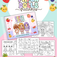 Pack Paper Dolls para Colorir Frutinhas