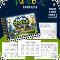 Pack Paper Dolls para Colorir Futebol