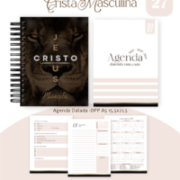 Pack Encadernação , Agenda, Planner, Calendário 10) Cristã Masculina