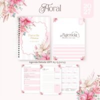 Pack Encadernação , Agenda, Planner, Calendário 5) Floral