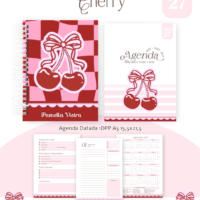Pack Encadernação , Agenda, Planner, Calendário 7) Cherry (cerejas)