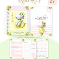 Pack Encadernação , Agenda, Planner, Calendário 9) Hello Kitty