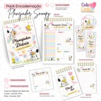 Pack Planejador Snoopy Bloco Decorado A5 + Checklist A6 + Extras