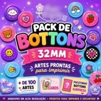 Pack Bottons 32mm Artes Pronta para Imprimir