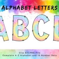 Pastel Tiedye Doodle Alphabet Font