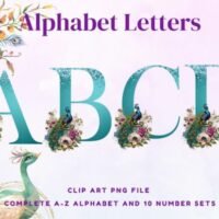 Peacock Alphabet Sublimation Letter Font