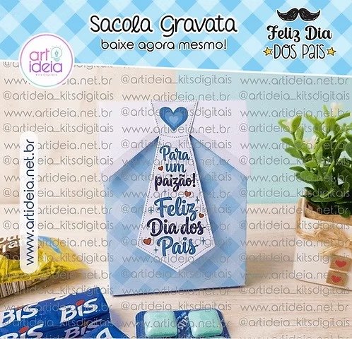 Sacola-Gravata-Dia-dos-Pais Sacola Gravata Dia dos Pais - Imagem 1