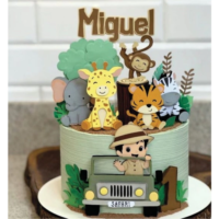 Topo de bolo Safari Mesversário