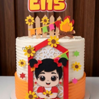 Topo de Bolo Arraiá da Elis Malilu
