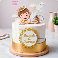 Topo de Bolo Batizado do Henrique
