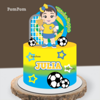 Topo de Bolo Futebol Menina Júlia