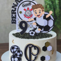 Topo de Bolo Futebol Menino Corinthians Bernardo
