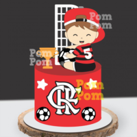 Topo de Bolo Futebol Menino Flamengo