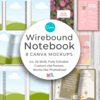 Wirebound Notebook Mockup For Canva