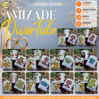 Artes para Canecas Amizade Divertida