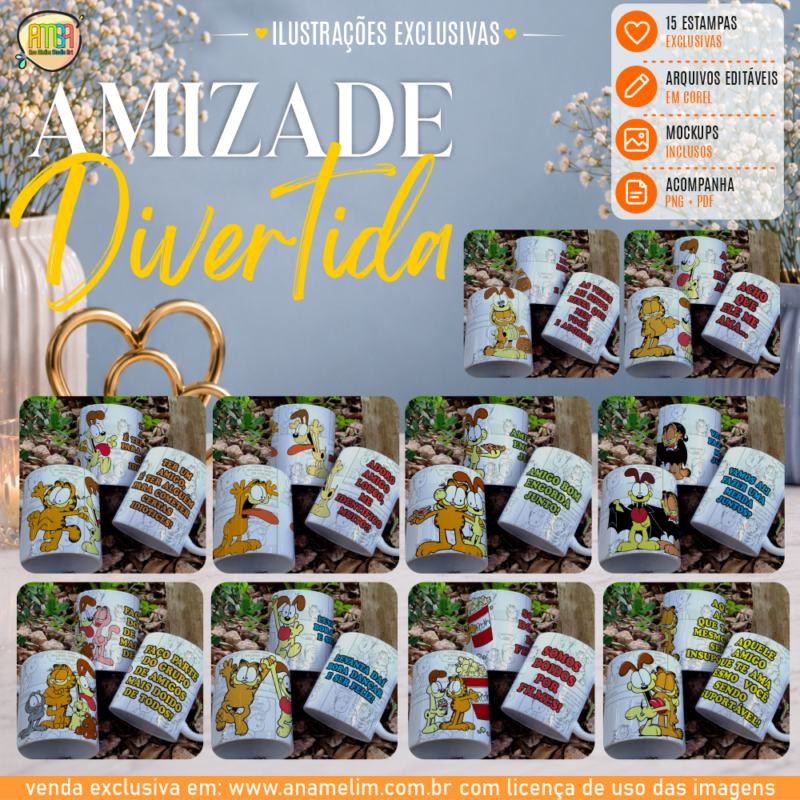 Artes para Canecas Amizade Divertida