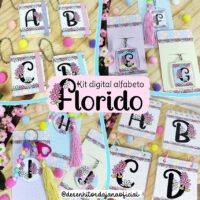 Kit Digital Alfabeto Florido