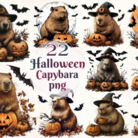 Halloween Capybara Clipart Bundle