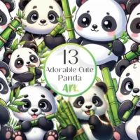 Adorable Cute Panda Clipart Bundle