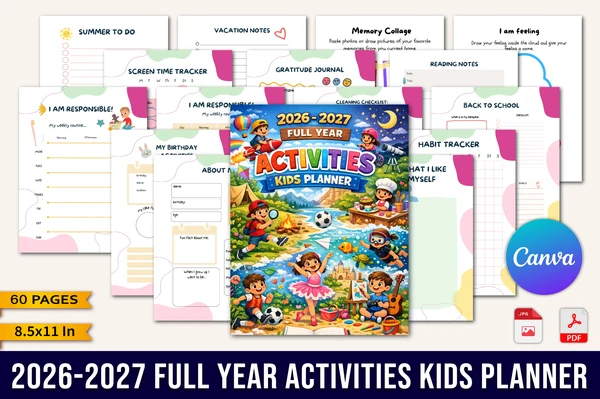 00649_Year-Activities-Kids-Planner-1 Year Activities Kids Planner - Imagem 1