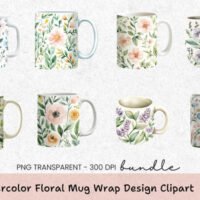 Floral Wrap Design Mug Bundle