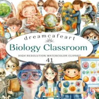 Funny Biology Classroom Clipart Bundle