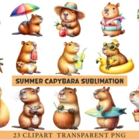 Summer Capybara Clipart
