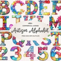 Autism Alphabet Clipart Bundle