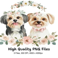 Adorable Puppy Wedding Clipart Bundle