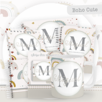 Boho Cute Pack Baby Caderneta + Mesversário + Memórias + Cartão Sus