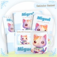 Gatinho Gamer Pack Baby Caderneta + Mesversário + Memórias + Cartão Sus