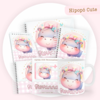 Hipopótamo Cute Pack Baby Caderneta + Mesversário + Memórias + Cartão Sus