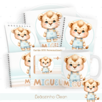 Leãozinho Clean Pack Baby Caderneta + Mesversário + Memórias + Cartão Sus