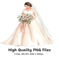 Elegant Bride Clipart Bundle