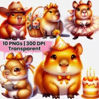 Cute Capybara Amber Glow