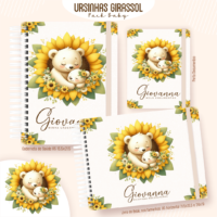 Ursinhas Girassol Pack Baby Caderneta de Saúde + Porta Doc + Livro do Bebê